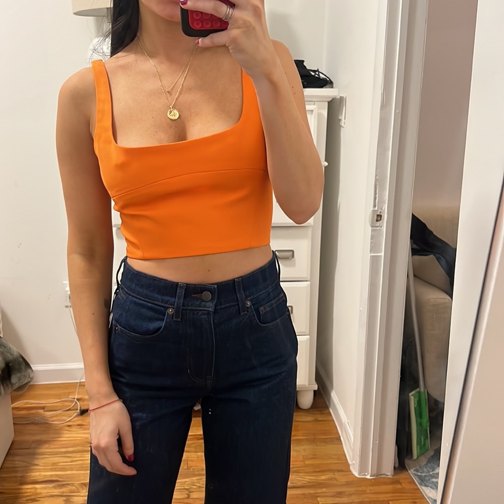 Veronica Beard Orange crop top